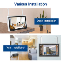 將圖片載入圖庫檢視器 高清3MP 無線WIFI太陽能 四鏡/八鏡 智能監控套裝 連10.1'' LED屏幕K23