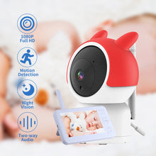 Load image into Gallery viewer, 智能嬰兒看護監視套裝（移動攝像機+5英吋高清屏幕) （一年保養）
