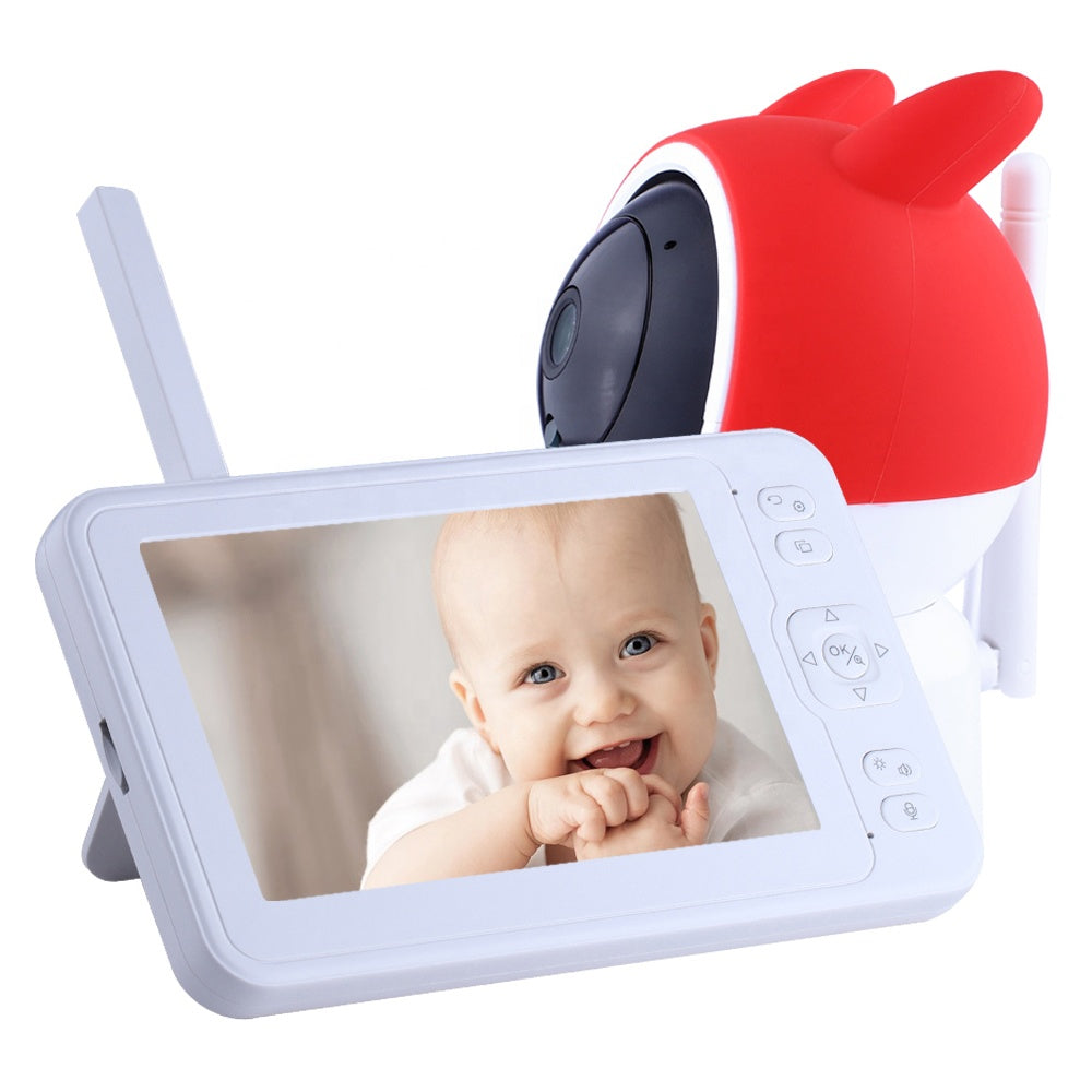 智能嬰兒看護監視套裝（移動攝像機+5英吋高清屏幕) （一年保養）