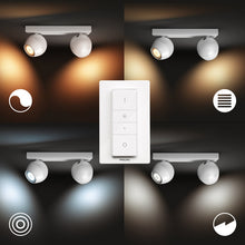 將圖片載入圖庫檢視器 飛利浦 Philips Hue Buckram 5W x 2 智能LED雙件式聚光燈 (White ambiance 黃白光) (連光暗調節器) 香港行貨 - A+ Smart Life
