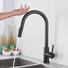 將圖片載入圖庫檢視器 Quyanre 感應廚房水龍頭 Black Nickel Sensor Kitchen Faucet - A+ Smart Life
