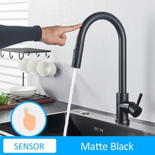 Load image into Gallery viewer, Quyanre 感應廚房水龍頭 Black Nickel Sensor Kitchen Faucet - A+ Smart Life
