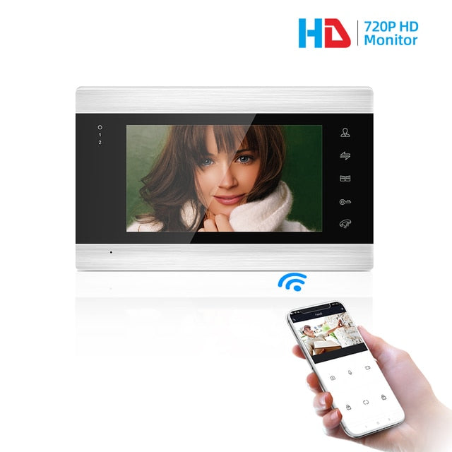 JeaTone WiFi Tuya Smart Video Door Phone Intercom System Home Wireless Video Intercom with 720P/AHD 110° Wired Doorbell Camera - A+ Smart Life