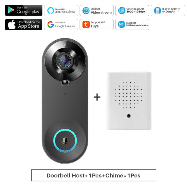 智能高清可視對講門鐘V15 Smart Video Doorbell Camera 1080P（一年保養）