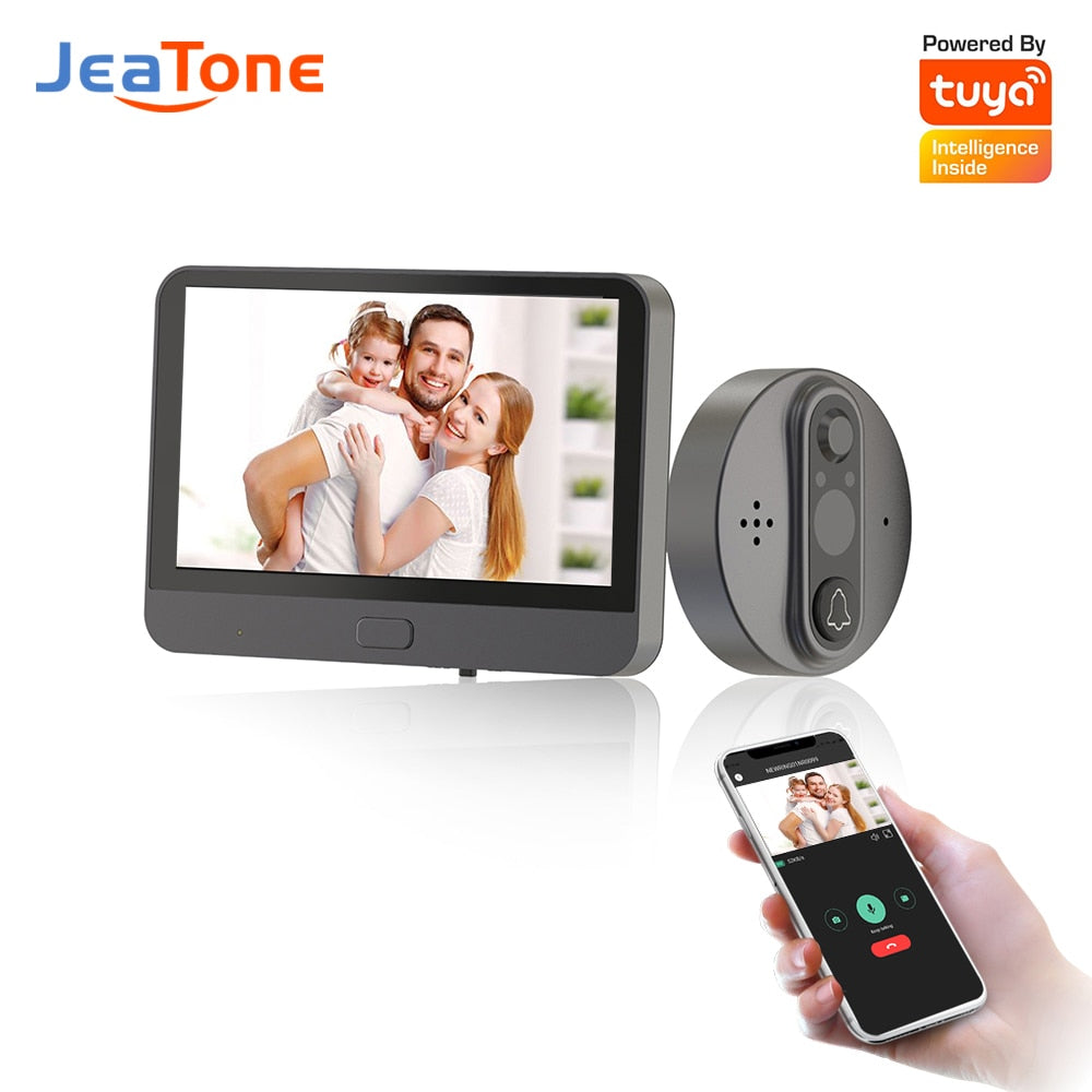 Jeatone Smart Video Doorbell 720P WiFi Video Peephole APP Remote Dual-Way Conversation - A+ Smart Life